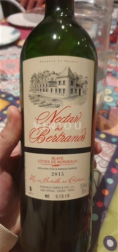 Burdeos Blaye-Côtes de Burdeos Nectars des Bertrands 2015