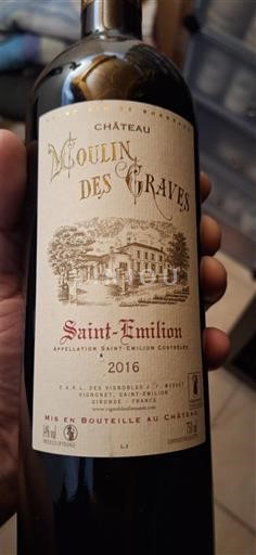 Bordeaux Saint-Émilion Château Moulin des Graves 2016