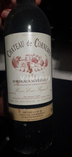 Bordeaux Bordeaux supérieur Château Cornemps 1998