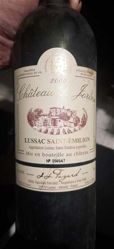 Bordeaux Lussac-saint-émilion Château La Jorine 2000