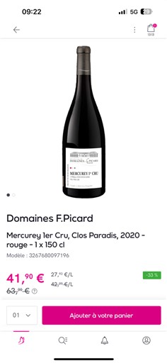 Bourgogne Không được chỉ định Premier Cru Domaine S F. Picard Clos Paradis 2020