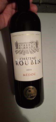 Vin Rouge sec Château Roubin 2016 France Bordeaux Médoc AOC