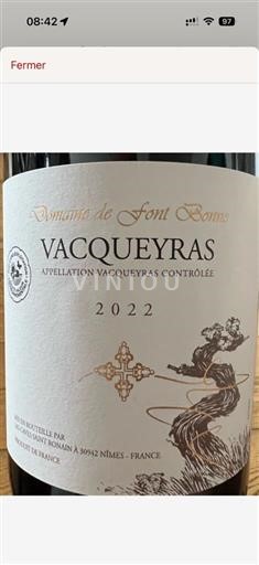Valle del Rodano Vacqueyras Domaine Font Bonne 2022