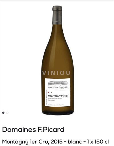 Bourgogne Montagny Premier Cru Domaine S F. Picard 2015