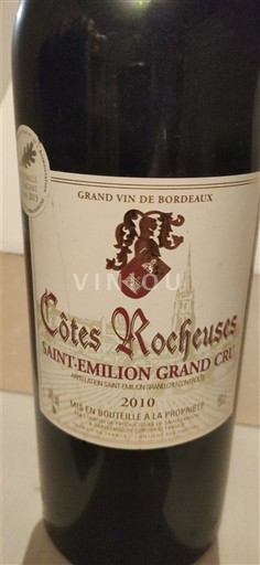 Burdeos Saint-Émilion Gran Cru Grand Cru Côtes Rocheuses 2010