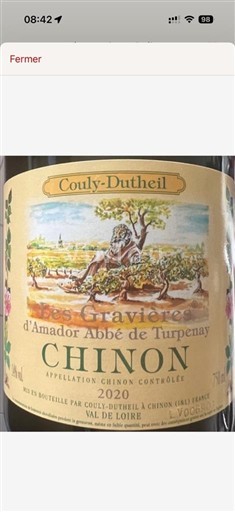 Valle della Loira Chinon Couly-Dutheil Les Gravières d'Amador Abbé de Turpenay 2020