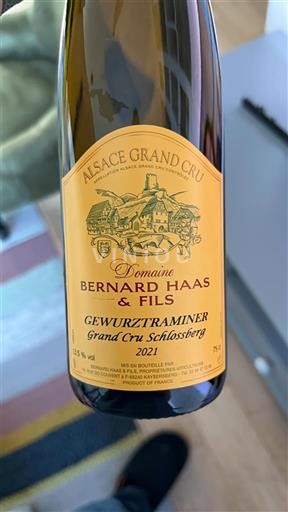 Alsace Alsace Grand Cru Grand Cru Domaine Bernard Haas & Fils Grand Cru Schlossberg 2021