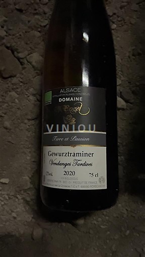 Alsacia Vendanges Tardives Domaine Engel Terre et Passion 2020