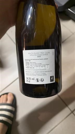 Alsace Pinot blanc Domaine Méa Culpa Anjou Blanc Mea Culpa 2022