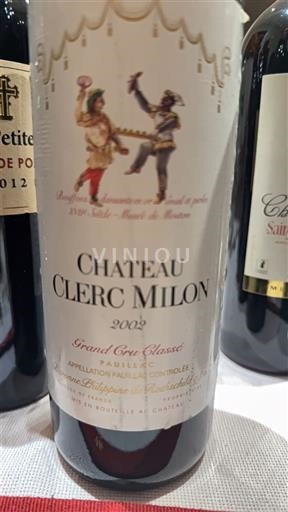 Bordeaux Pauillac Grand Cru Château Clerc Milon 2002