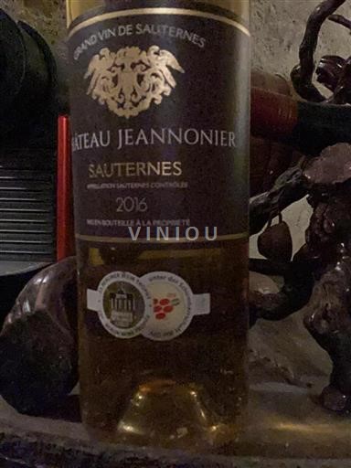 Bordeaux Sauternes Château Jeannonier 2016