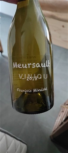 Vin Blanc sec François Mikulski 2018 France Bourgogne Meursault AOC