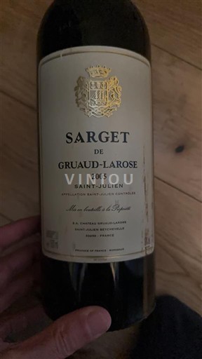 Bordeaux Saint-Julien Château Gruaud Larose Sarget de Gruaud-Larose 2005