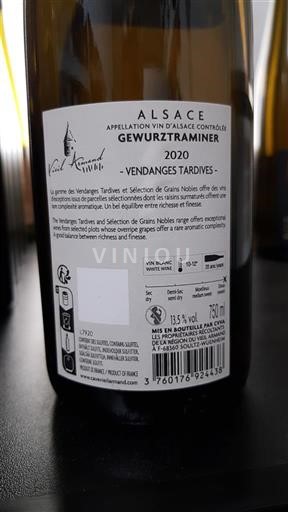 Alsazia Gewürztraminer Vendanges Tardives Viel Armand 2020