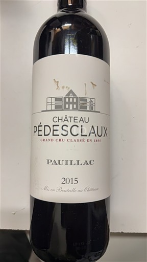 Bordeaux Pauillac Grand Cru Classé Château Pédesclaux 2015