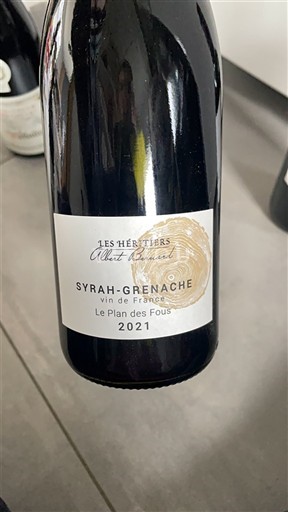 Vin Rouge sec Le Plan des Fous Les Héritiers Albert Chabert 2021 France Languedoc AOC