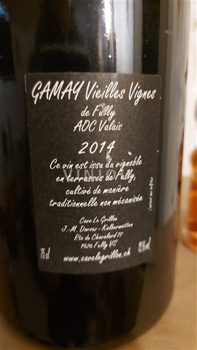 Valais Ospecificerad Cave la Petite Gamay Vieilles Vignes 2014