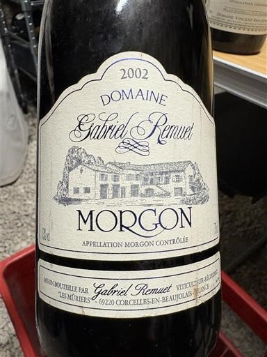 Beaujolais Morgon Domaine Gabriel Remuet 2002