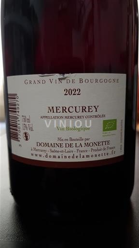Bourgondië Mercurey Domaine La Monette 2022