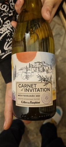 Vin Blanc sec Carnet d'Invitation Cellier des Dauphins 2023 France Provence, basse vallée du Rhône, Corse Méditerranée IGP