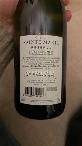 Bordeaux Entre-deux-Mers Château Sainte-Marie Réserve 2024