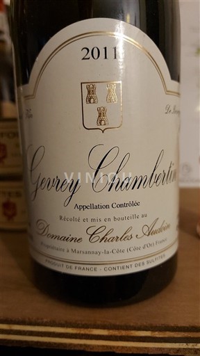 Vin Rouge sec Domaine Charles Audoin 2011 France Bourgogne Gevrey-chambertin AOC