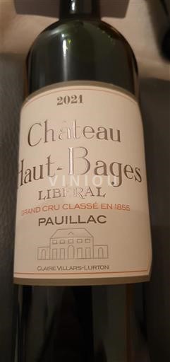 Bordeaux Pauillac Grand Cru Haut-Bages Libéral 2021