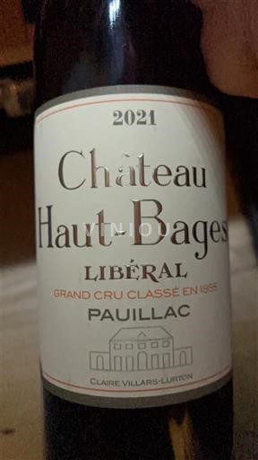 Bordéus Pauillac Grand Cru Haut-Bages Libéral 2021