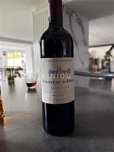 Bordeaux Margaux Cru Bourgeois Exceptionnel Château Arsac 2022