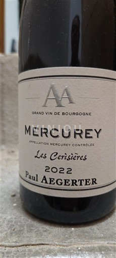 Bourgogne Mercurey Paul Aegerter Les Cerisières 2022