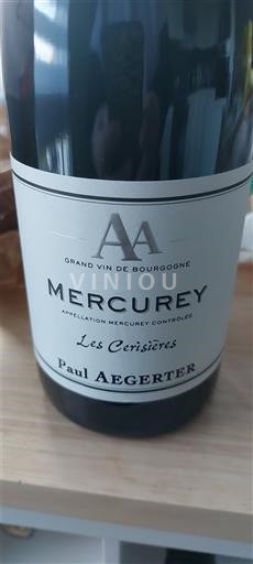 Burgundi Mercurey Paul Aegerter Les Cerisières 2022