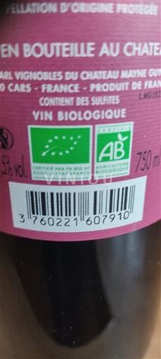 Bordeaux Blaye-côtes-de-bordeaux Château Mayne Guyon Neročník