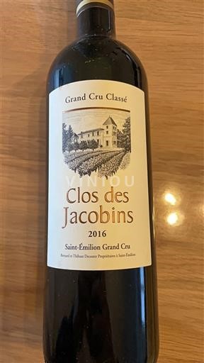 Bordeaux Saint-Émilion Grand Cru Grand Cru Classé Clos des Jacobins 2016