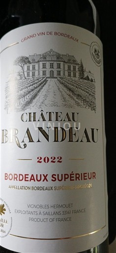 Bordeaux Bordeaux Supérieur Château Brandeau 2022