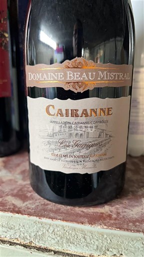 Thung lũng Rhône Cairanne Domaine Beau Mistral Les Garrigues Không niên vụ