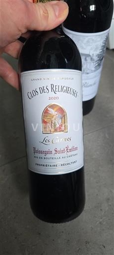 Vin Rouge sec Les Carnes Clos des Religieuses 2020 France Bordeaux Puisseguin-saint-émilion AOC