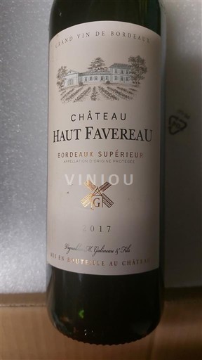 Bordeaux Bordeaux Supérieur Château Haut Favereau 2017