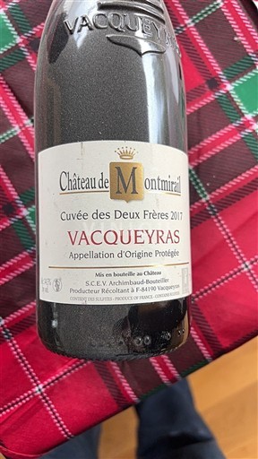 Thung lũng Rhône Vacqueyras Château Montmirail des Deux Frères 2017
