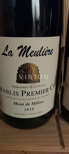 Burgundy Chablis Premier Cru La Meulière Mont de Milieu 2019