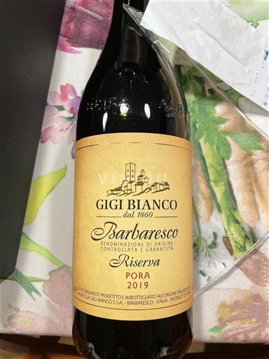 Piedmont Wines Barbaresco Gigi Bianco Pora Riserva 2019