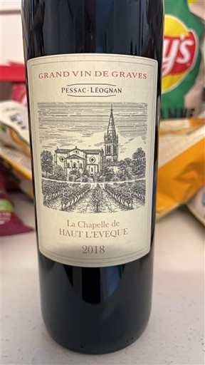 Bordeaux Pessac-Léognan Haut L'Evêque La Chapelle de Haut L'Evêque 2018