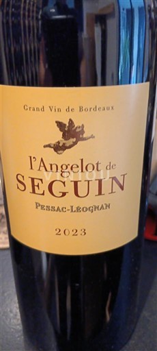 Bordeaux Pessac-Léognan Château Seguin l'Angelot de Seguin 2023
