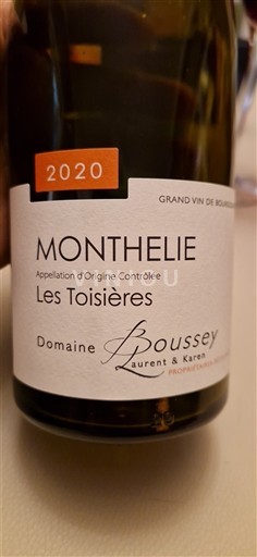 Borgonha Monthélie Domaine Boussey Les Toisières 2020