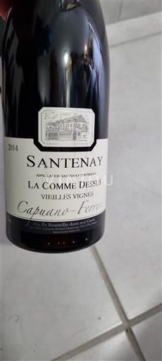Burgundi Santenay Capuano-Ferreri La Comme Dessus Vieilles Vignes 2014