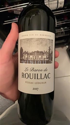 Bordeaux Pessac-Léognan Château Rouillac Le Baron de Rouillac 2017