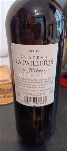 Bordeaux Blaye-côtes-de-bordeaux Château La Paillerie 2016