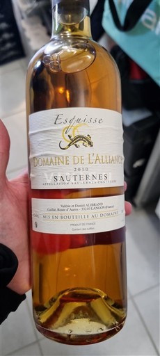 Burdeos Sauternes Domaine L'Alliance Esquisse 2010