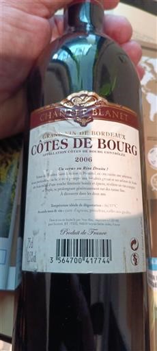 Bordeaux Côtes-de-bourg Chantet Blanet 2006