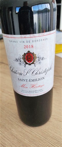 Bordeaux Saint-Émilion Château St Christophe Mon Héritage 2018