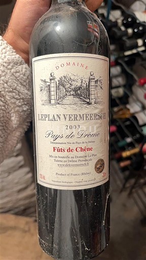 Thung lũng Rhône Không được chỉ định Domaine LePlan Vermeersch Fûts de Chêne 2003